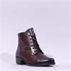 Remonte Low Block Heel Laced Ankle Boot - Wine Combi
